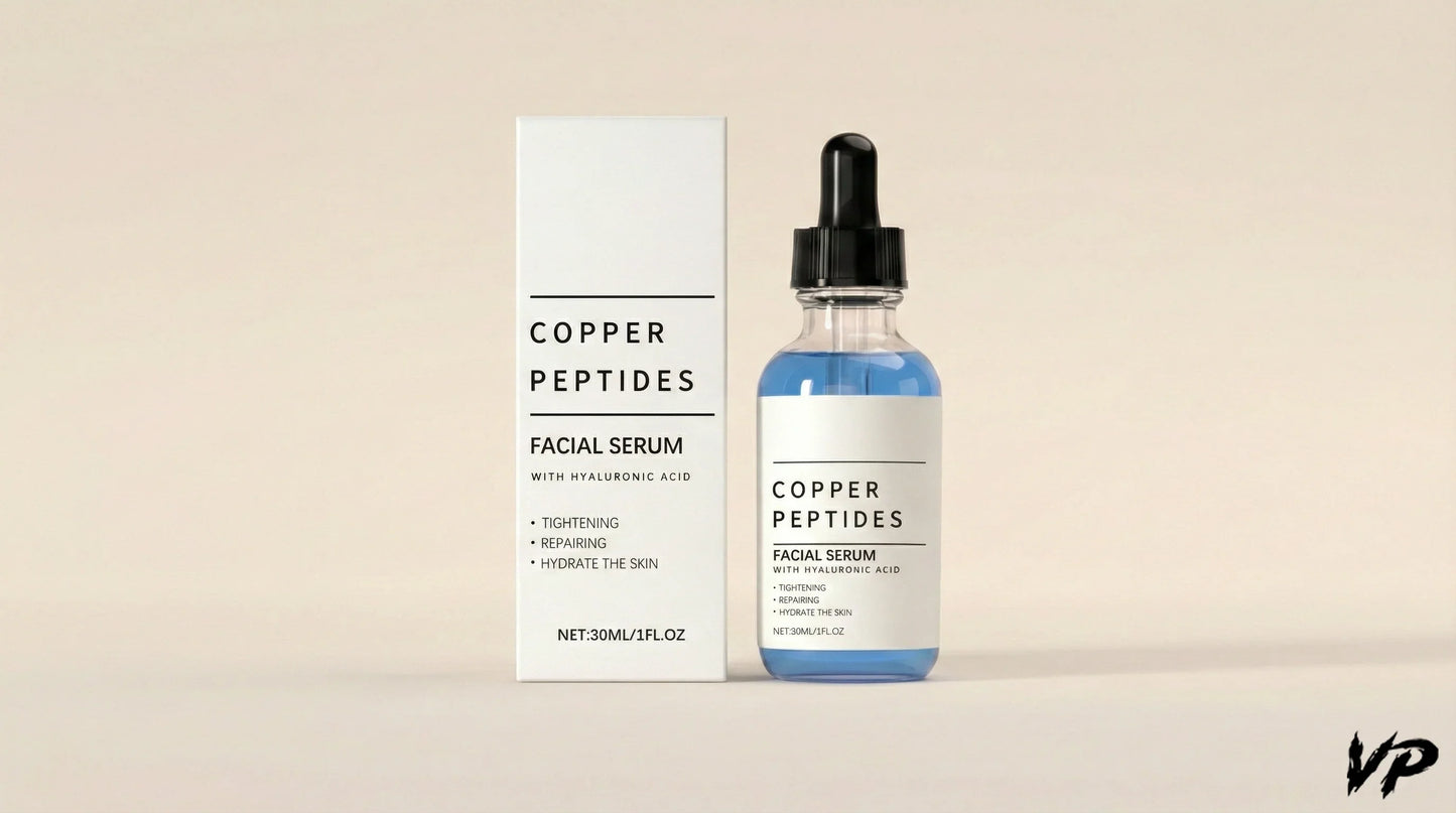 GHK-Cu Copper Peptide Face Serum | Medical-Grade Barrier Repair + Hyaluronic Acid